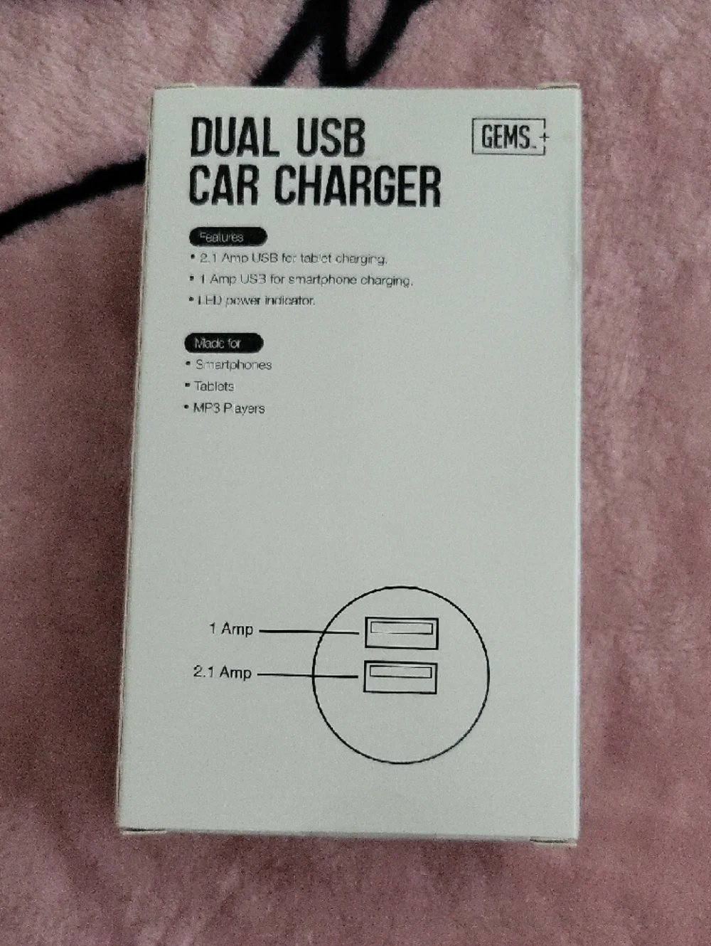 White Dual USB Car Charger - Fast Charge
